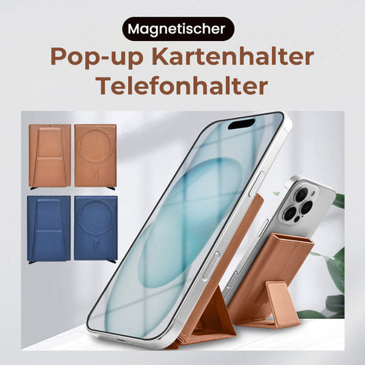 📱 Magnetisk kortholder med automatisk pop-up | Smart stander, multifunktionelt design 🏆